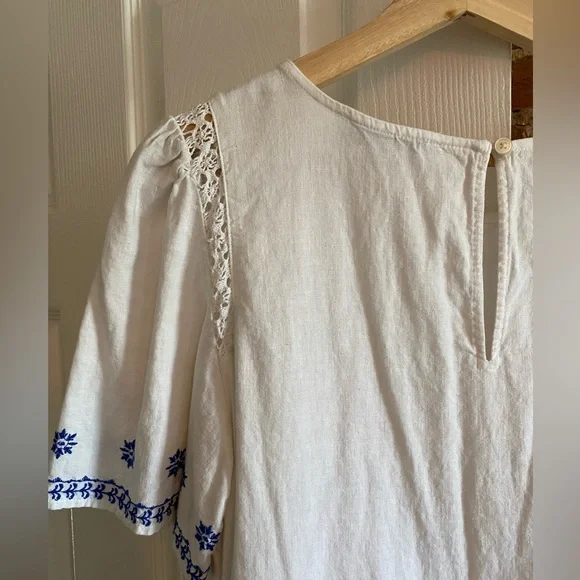 Loft Embroidered Pintucked Lace Cutout Top - Picture 6 of 8